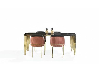 Luxury Dining Room Set Table Ensemble Classic Chair Group 4x Chairs Set 5-piece