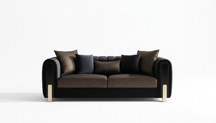 Medusa three-seater sofa 3-seater couches sofas luxury upholstered couch black fabric