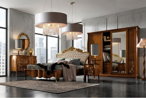 Bedroom set hotel design bedroom luxury bed nightstand dresser 6-piece set