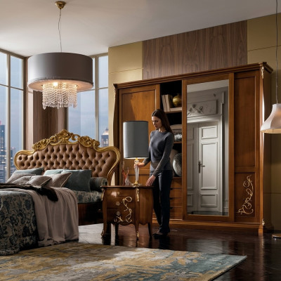 Bedroom wardrobe wood furniture baroque new classic wardrobe cabinets