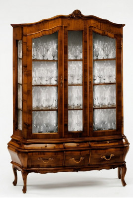 Living room sideboard with 3 drawers and glass doors, dining room sideboard, solid wood.