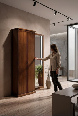Wardrobe solid furniture hallway coat racks entryway hanging storage