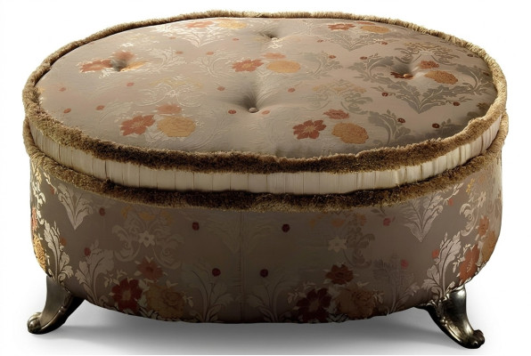Oval table, Chesterfield upholstered stool, footstool, ottoman, sofa, side round