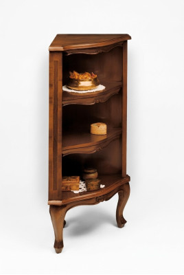 Corner cabinet shelf, corner bookshelf, wall corner shelf, wooden cabinets design, baroque.