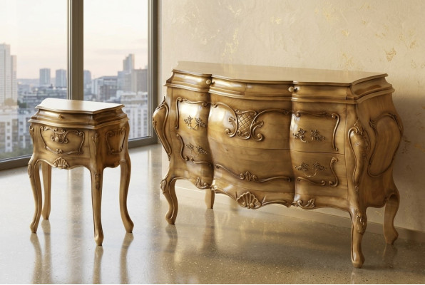 Chest of Drawers Wood Italian Style Furniture Luxury Dressers Baroque Sideboard Italy New