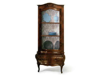 Corner display cabinets, display cabinets, chests of drawers, glass designer cabinet, Rococo.