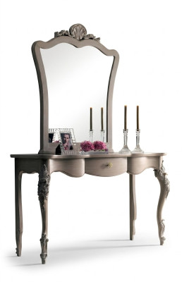 Console + Mirror Designer Console Table Wood Table Console Luxury Set 2 pcs.
