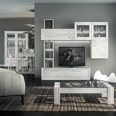 Design wall cabinet shelf living room wooden cabinets display case wall shelves Italy new.