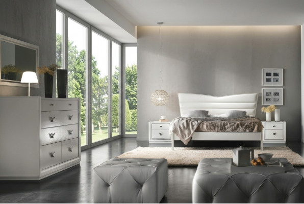 Suit set 4-piece bedroom bed nightstand dresser group double beds luxury