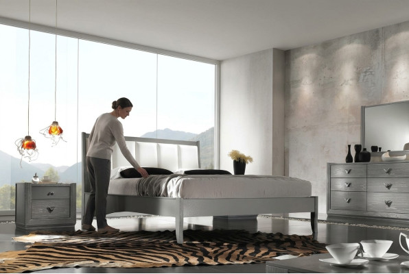 Bedroom Bed Nightstand Beds Wood Group Double Design Suite Set 3-piece.