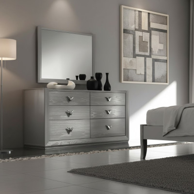 Console mirror set wood designer dressers cabinet shelf Italian set 2-piece.