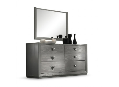 Console mirror set wood designer dressers cabinet shelf Italian set 2-piece.