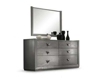 Console mirror set wood designer dressers cabinet shelf Italian set 2-piece.