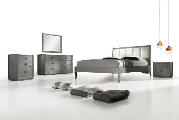 Bedroom bed nightstand dresser mirror set group double new set 5-piece