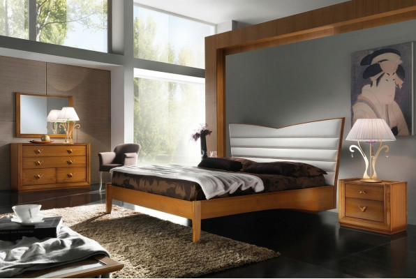 Luxury set bedroom bed nightstand double hotel beds upholstery design 3-piece set.