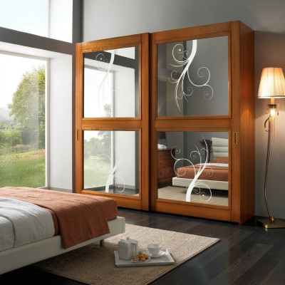 Wardrobe, closet, sliding doors, cabinets, modern furniture, bedroom, Italy