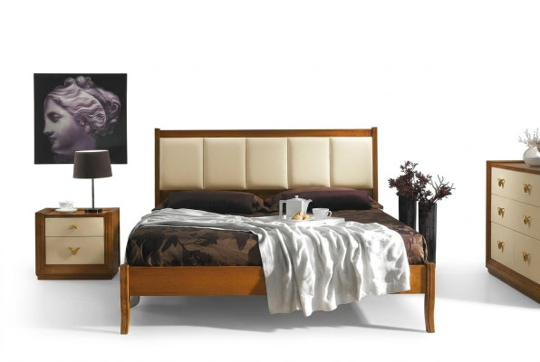 Luxury 3-Piece Set Bedroom Bed Nightstand Double Wooden Bed Frame New