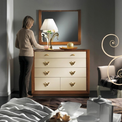 Chest of drawers, mirror, console, sideboards, wooden cabinets, console, Italy, set of 2 pieces.