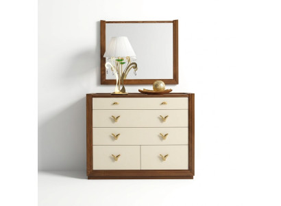Chest of drawers, mirror, console, sideboards, wooden cabinets, console, Italy, set of 2 pieces.