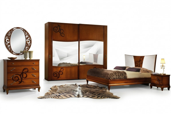Luxury 3-piece set. Bedroom bed bedside tables double wooden bed frame new