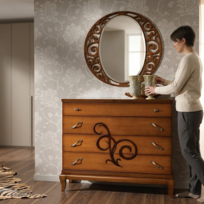 2-piece set: dresser, mirror, dresser group, console, cabinets, modern