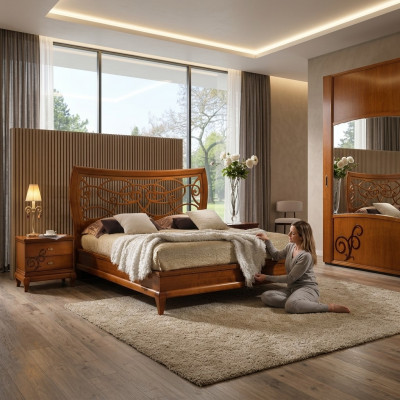 Bed Cushion Luxury Design Beds Double Bed Hotel Bed Frame Double Wood Furniture
