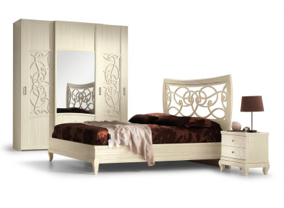 Luxury bed bedside tables double bed frame set 3-piece bedroom