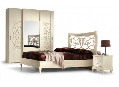 Luxury bed bedside tables double bed frame set 3-piece bedroom