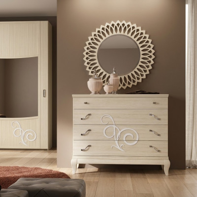 Dresser Mirror Wood Dressers Set Modern Cabinet Console Furniture New Set 2-piece