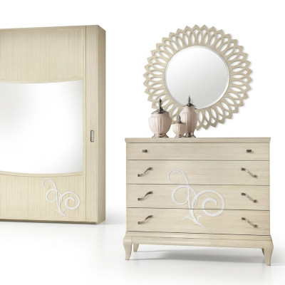 Dresser Mirror Wood Dressers Set Modern Cabinet Console Furniture New Set 2-piece