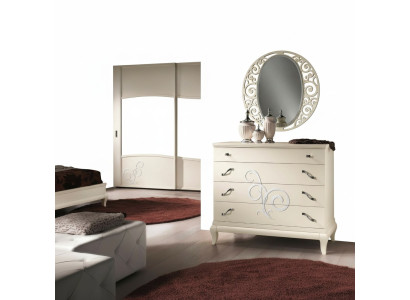 Dresser Mirror Dressers Cabinet Shelf Console Furniture Italy Set 2-piece.