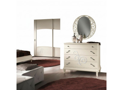 Dresser Mirror Dressers Cabinet Shelf Console Furniture Italy Set 2-piece.