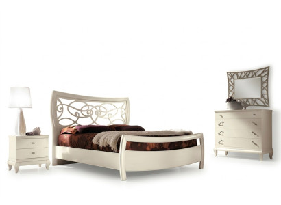 Bedroom bed nightstand dresser mirror set group beds set 5-piece.