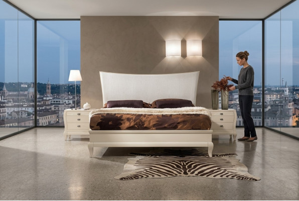 Three-piece set: bedroom bed nightstand nightstand bed group design.