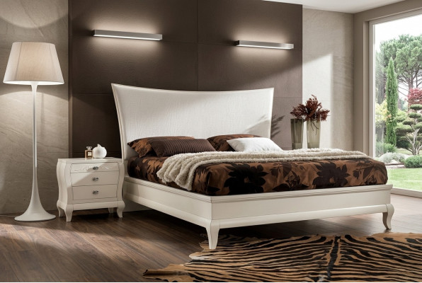 Three-piece set: bedroom bed nightstand nightstand bed group design.