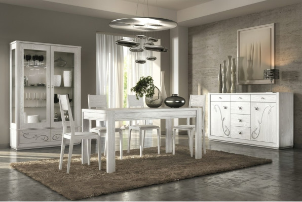 Dining room dining table chair cabinet display cabinet dining group table tables wood set 7-piece.
