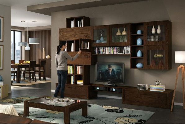 RTV wall unit TV wall extension wall living room furniture wall units cabinet shelf wood new