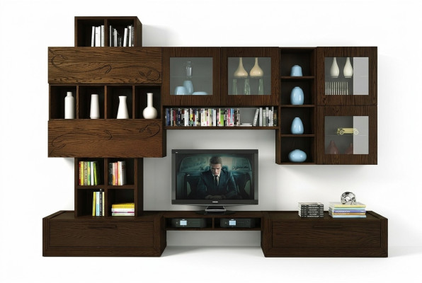 RTV wall unit TV wall extension wall living room furniture wall units cabinet shelf wood new