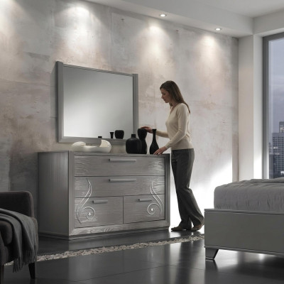 Sideboard Mirror Wardrobe Luxury Sideboards Wardrobe Shelf Console Furniture Set 2-piece.