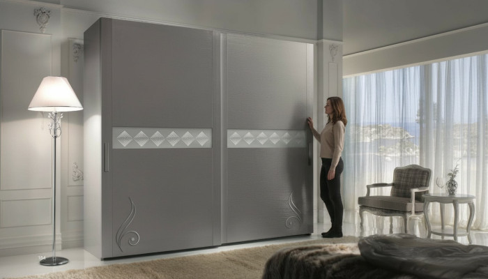 Wardrobe Closet Luxury Sliding Doors Design Cabinets Clothes Wood Furniture New