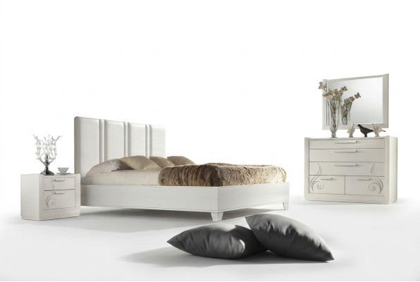 Bedroom Bed Nightstand Group Beds Luxury Bed Frame Wood Design Set 3-piece