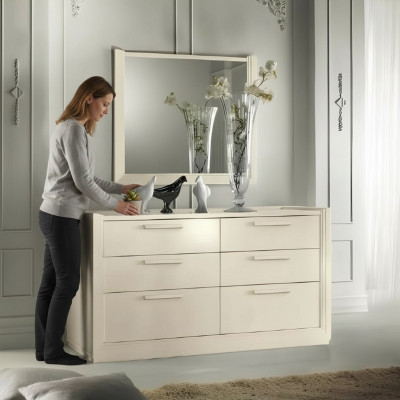 Dresser Mirror Dressers Group Wood Design Sideboard Side Cabinet Shelf Set 2-piece
