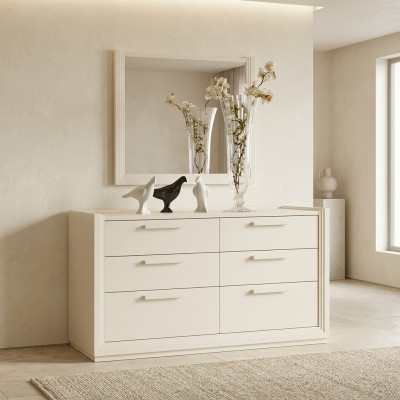 Dresser Mirror Dressers Group Wood Design Sideboard Side Cabinet Shelf Set 2-piece