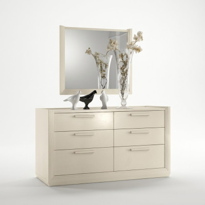 Dresser Mirror Dressers Group Wood Design Sideboard Side Cabinet Shelf Set 2-piece