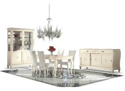 Dining room dining table chair sideboard showcase dining table group wood Italy set 7-piece