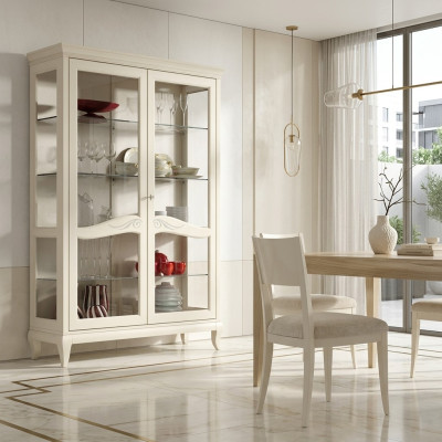 Luxury showcase display cabinet glass cupboard wood shelf modern cabinets new