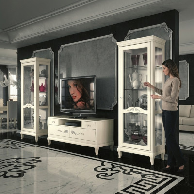Living room display cabinet RTV display cabinet TV modern wood furniture cabinet style set new 3-piece.