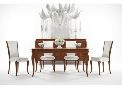 Dining room dining table chair extendable table tables group wood design set 5-piece.