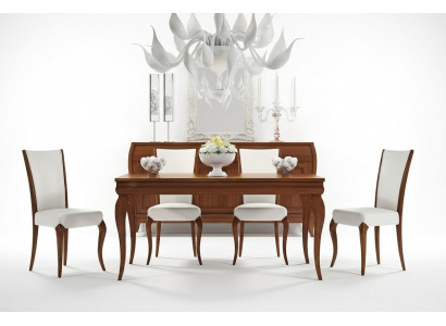 Dining room dining table chair extendable table tables group wood design set 5-piece.