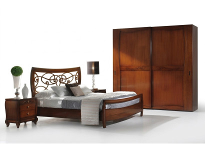 Bedroom bed nightstand beds double hotel design wood set 3-piece set.